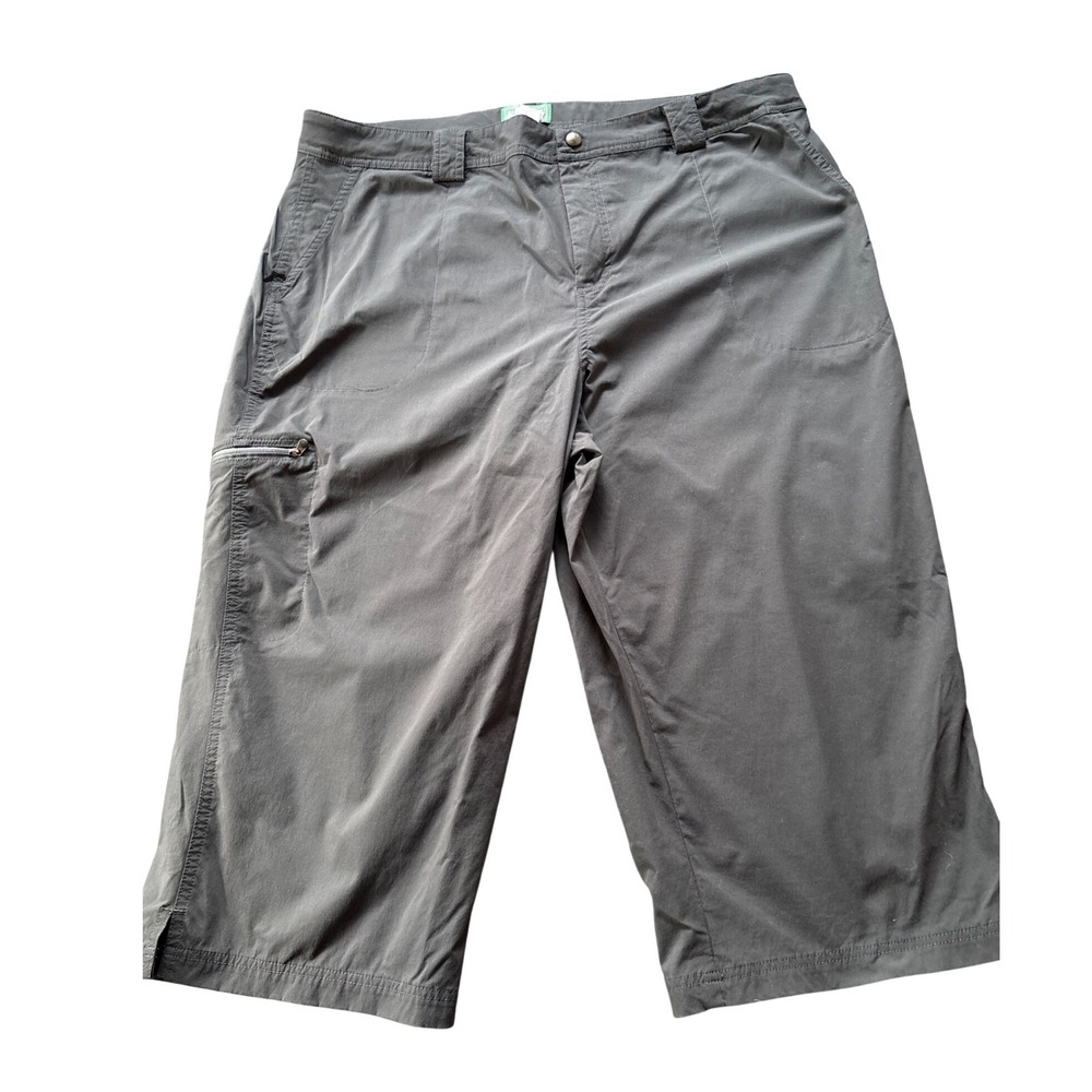LL Bean Womens XL Gray Vista Camp Capris Hiking Pants 275573 Nylon Spandex